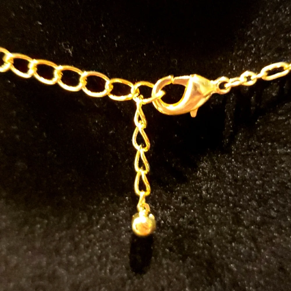 Golden Rhinestone Layered Necklace